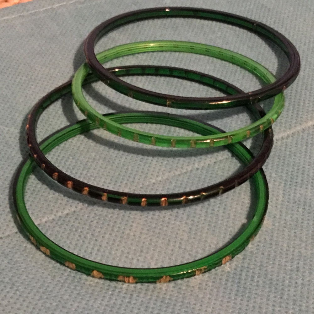 Jade & gold authentic India Bollywood bangles